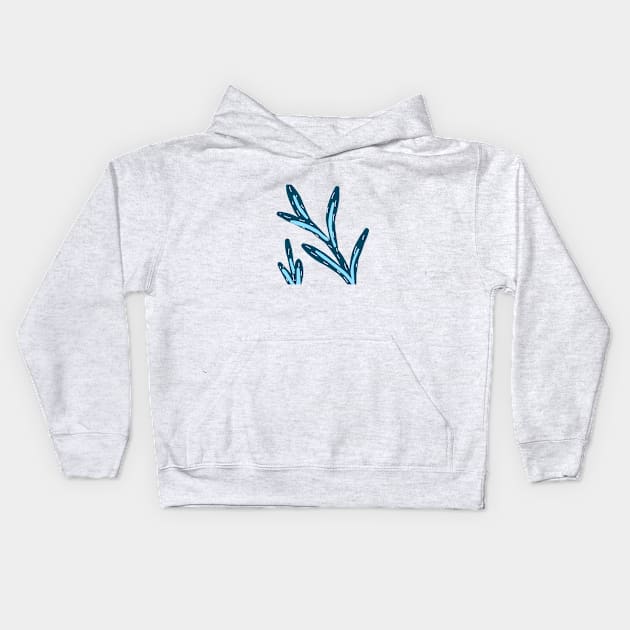 Blue leaves trees branches art Kids Hoodie by Artistic_st